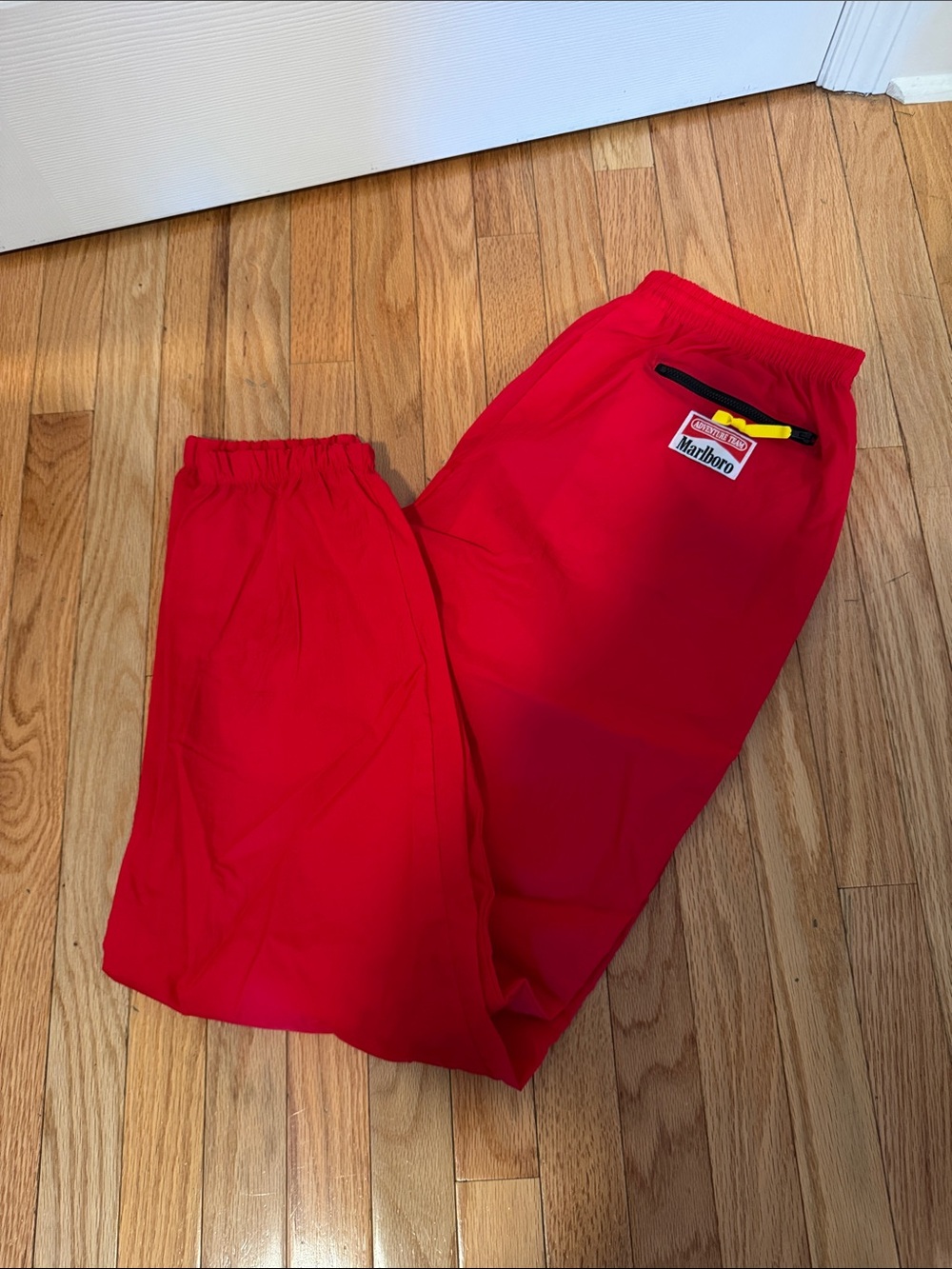 Red Marlboro Adventure Team Logo Track Pants Size L.